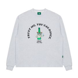 [Tripshop] SOJU L/SLEEVE TEE-Unisex Street Loose-Fit Sweatshirt to Man Lettering Graphic - Made in Korea